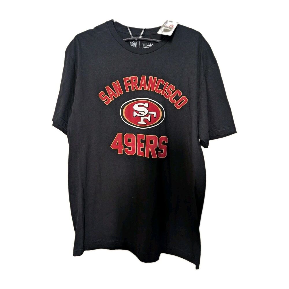 San Francisco 49ers NFL T Shirt Mens Large Black Cotton Football NWT